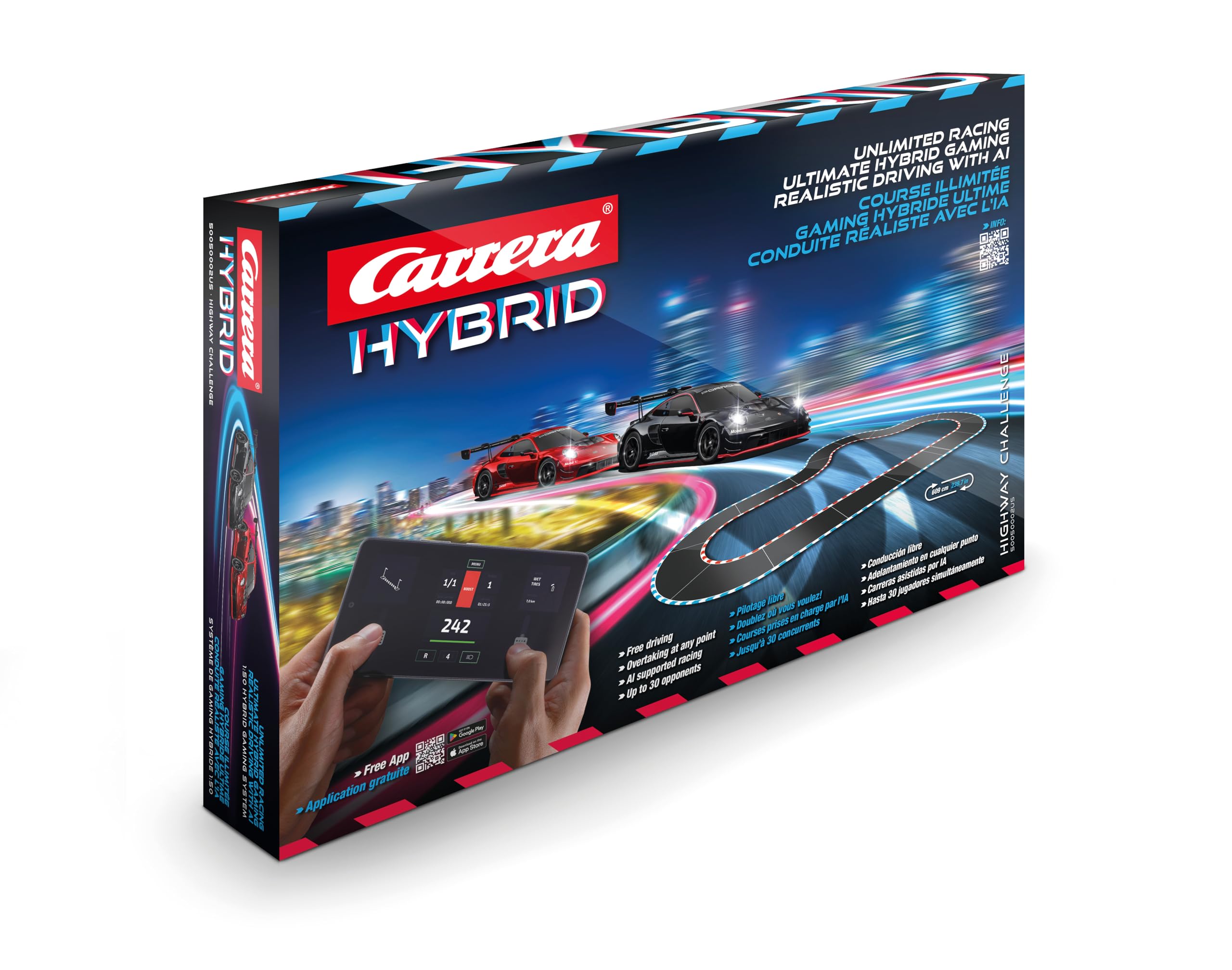 Carrera multiplayer race play highlights social competition and shared fun.