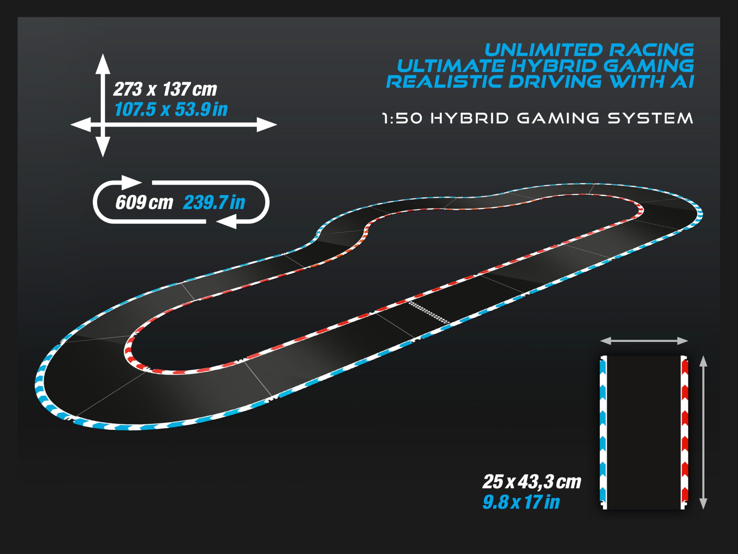 Carrera track layout image presents a dynamic highway-style racing environment.