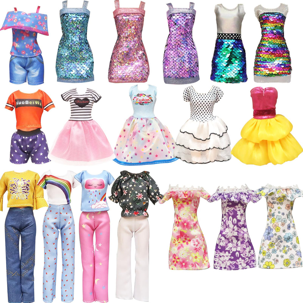 Carreuty sequins dresses set for 11.5 inch dolls, vibrant play outfits