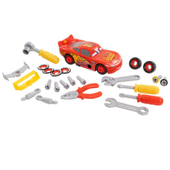 Cars 3 Transforming McQueen Tool Kit tools included—pliers, screwdrivers for build play