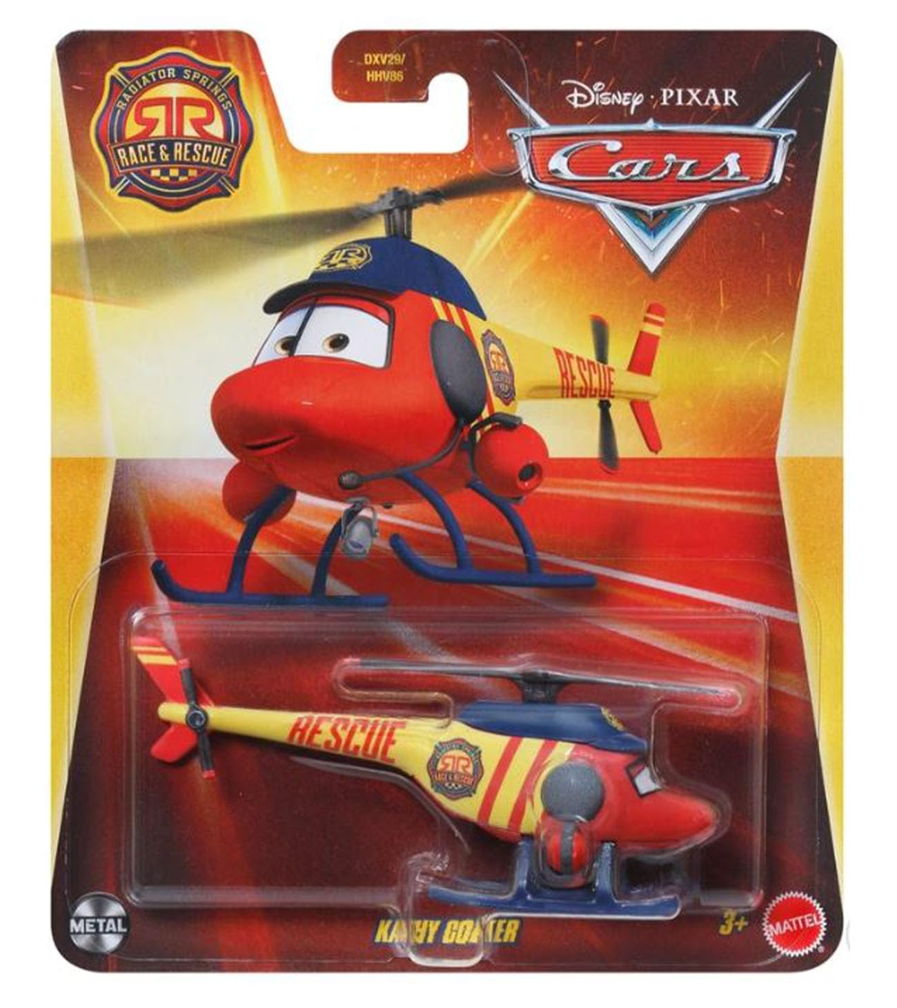 Cars Kathy Copter die-cast vehicle with Radiator Springs graphics for imaginative play and display.