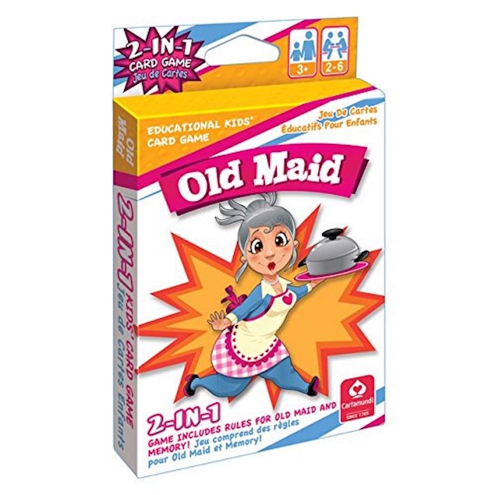 Cartamundi 1432 2 in 1 card games set for Old Maid and Memory, multicolor cards enhance easy learning.