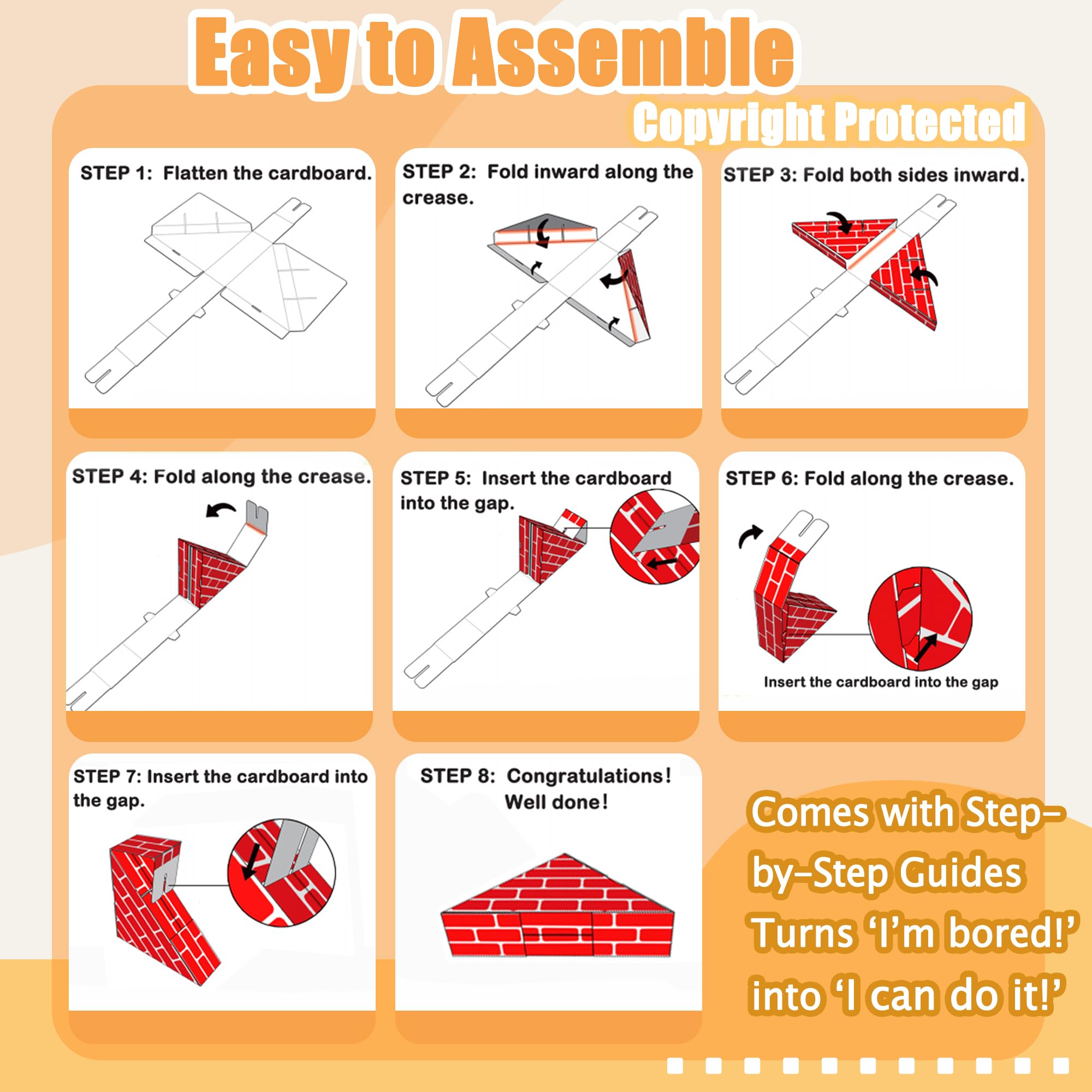 Cartboatoy easy-assembly instructions help kids build confidently