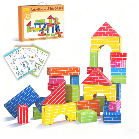 Cartboatoy jumbo-bricks blocks for open-ended building and easy stacking