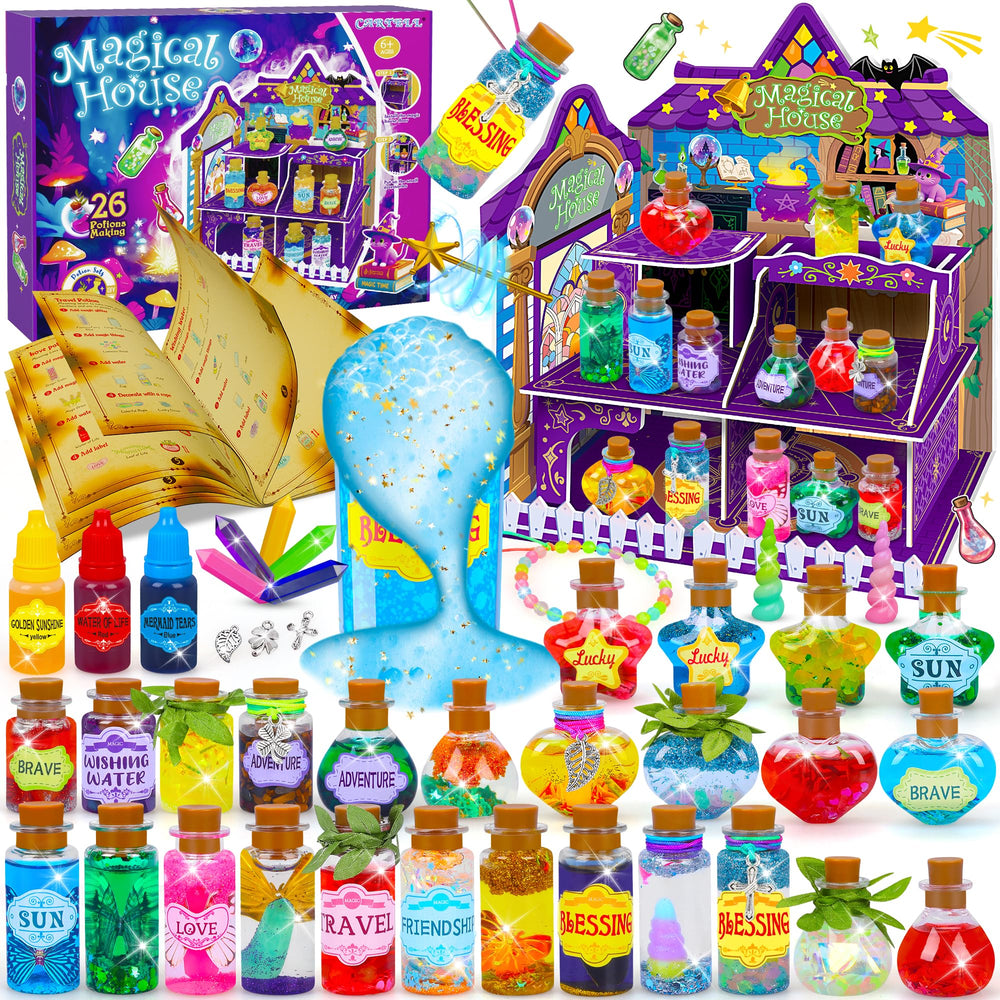 Cartell Fairy Magic Potions Kit unboxing inspires imaginative play with 26 bottles and a magical house.