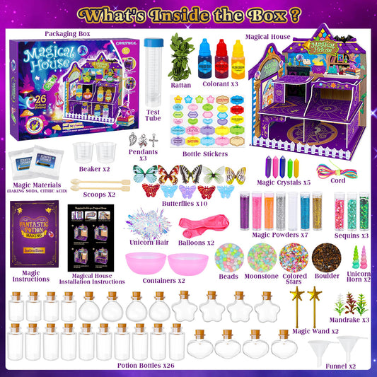 Cartell Magical House assembly guide aids kids to build a display hut for their potions.