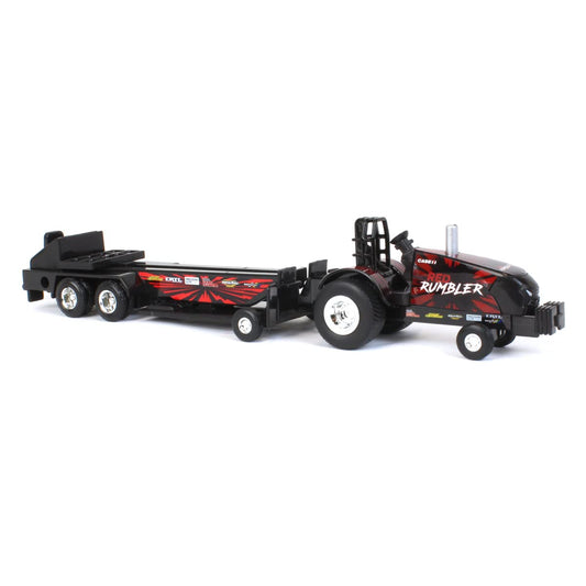 Case IH Magnum Red Rumbler tractor front detail showcases oversized tires and vivid decals for display