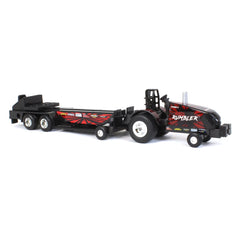 Case IH Magnum Red Rumbler tractor front detail showcases oversized tires and vivid decals for display