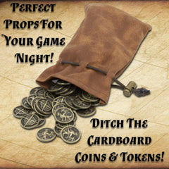 CASEMATIX metal coins ready for travel and bulk storage in a pouch.