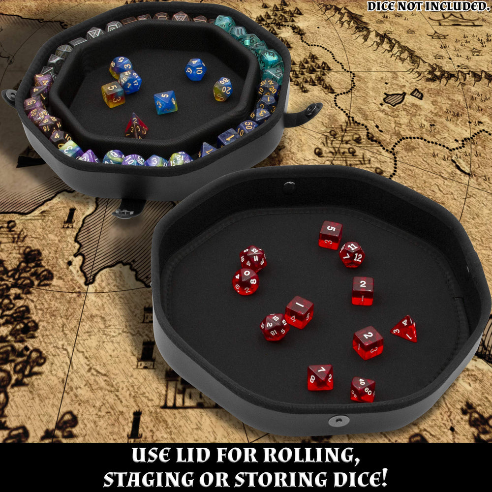 CASEMATIX dice tray lid-as-tray demonstrates dual-use for quick setups