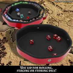 CASEMATIX dice tray magnetic snaps secure the lid for easy transport.