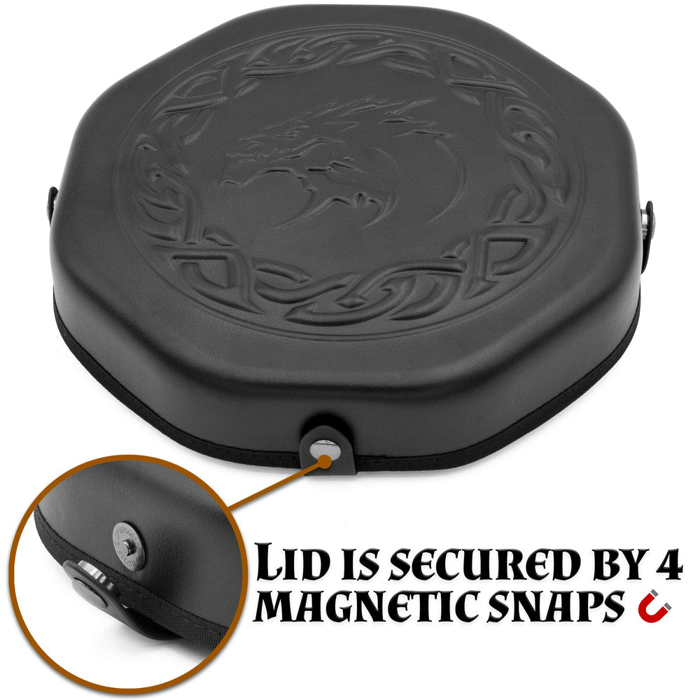 CASEMATIX dice tray magnetic-snaps highlight quick secure lid closure