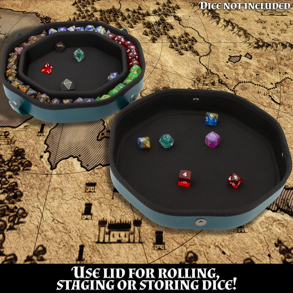 CASEMATIX dice tray with magnetic snaps ensures quick, reliable lid closure during transport.