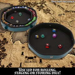CASEMATIX dice tray with magnetic snaps ensures quick, reliable lid closure during transport.