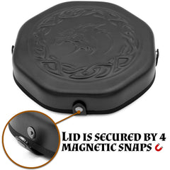 CASEMATIX dice tray magnetic-snaps highlight quick secure lid closure