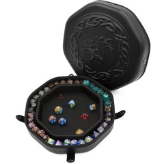 CASEMATIX dice tray open shows wide rolling surface for smooth gameplay