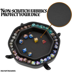 CASEMATIX dice tray staging-area shows space for six dice sets