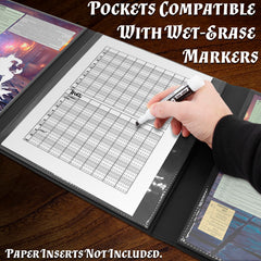 Casematix DM Screen open pockets shown for wet-erase use