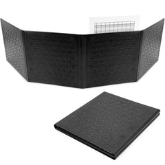 Casematix DM Screen front view shows embossed faux leather for premium table presence