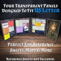Casematix DM Screen pocket demonstration with transparent sleeves for notes