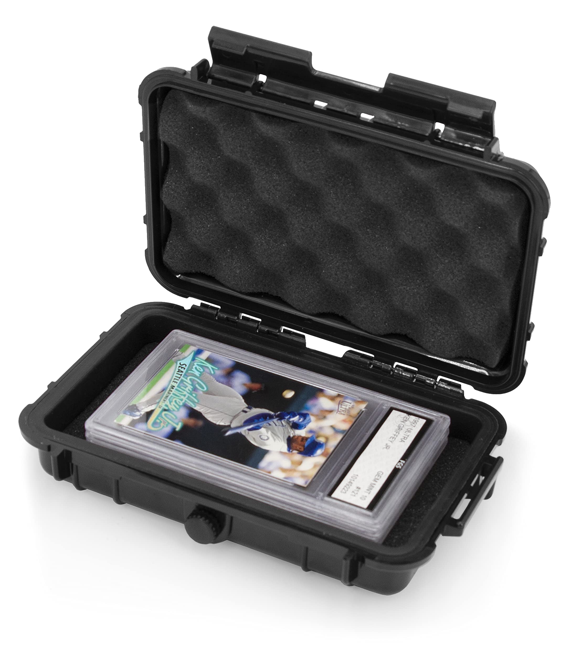Casematix graded card storage box with crushproof shell protects slabs on the go