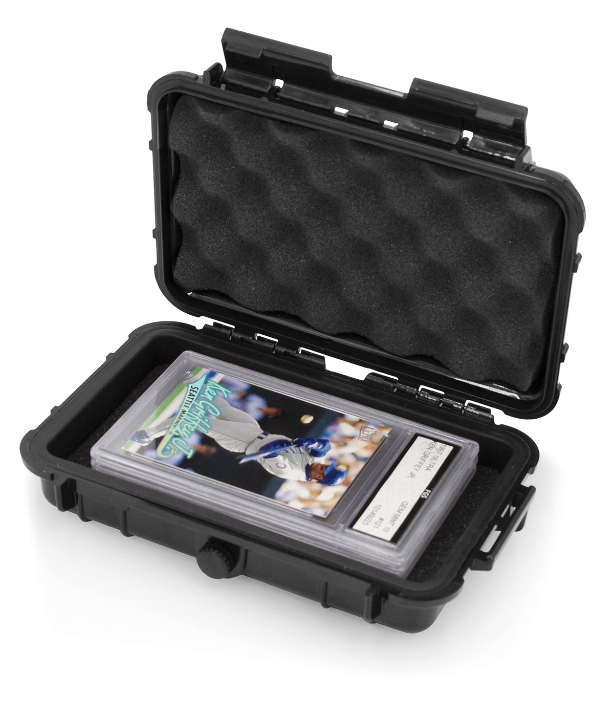 Casematix graded card storage box with crushproof shell protects slabs on the go