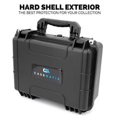Casematix inside foam compartments organize slabs for travel