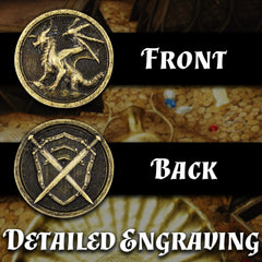 CASEMATIX metal coins close-up showing precise size and weight for realistic feel.