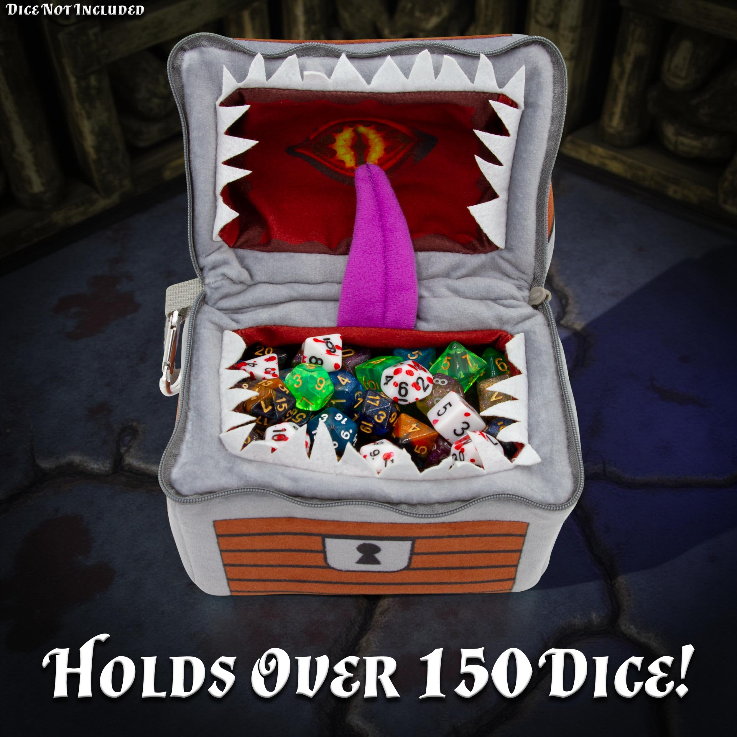 CASEMATIX Mimic Dice Chest interior filled with dice for quick deployment