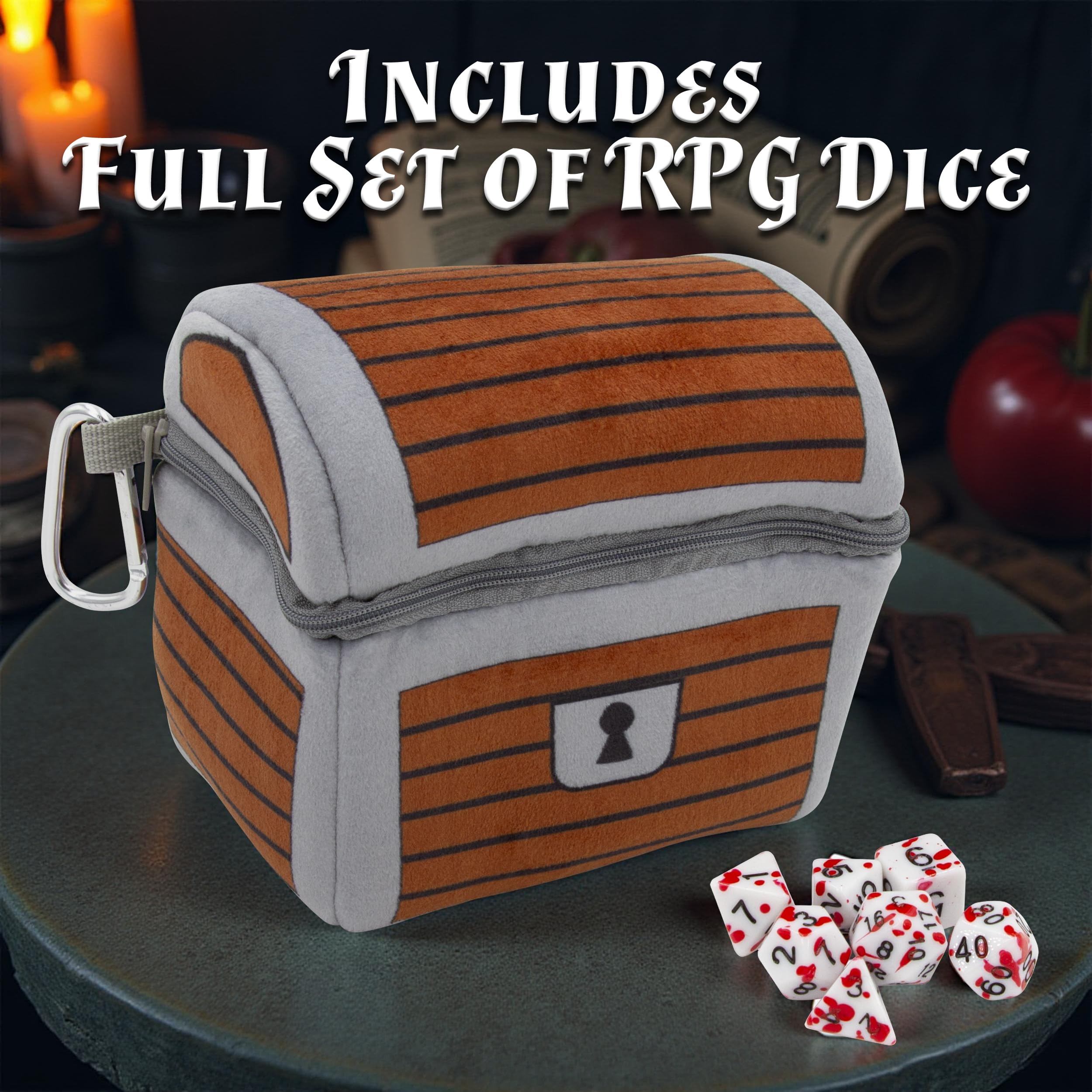 CASEMATIX Mimic Dice Chest with lid open showing access to dice