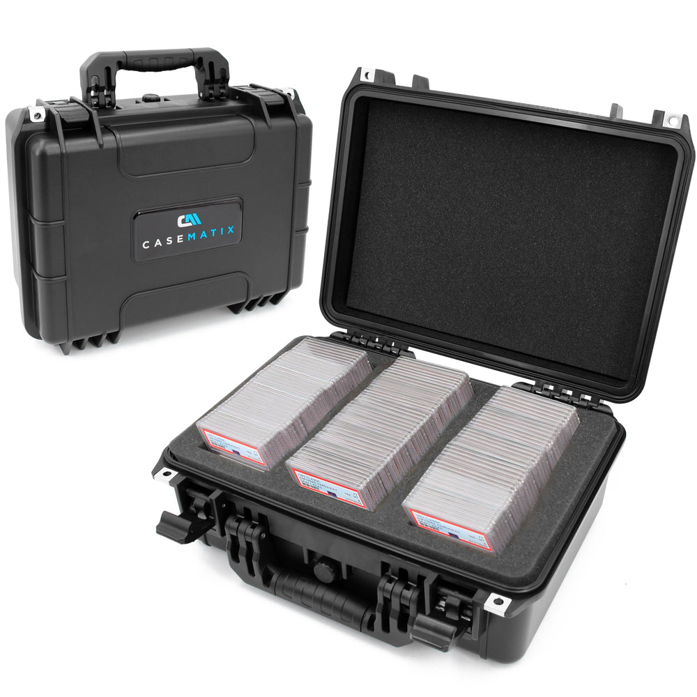 Casematix waterproof graded card case front view protects 100 slabs