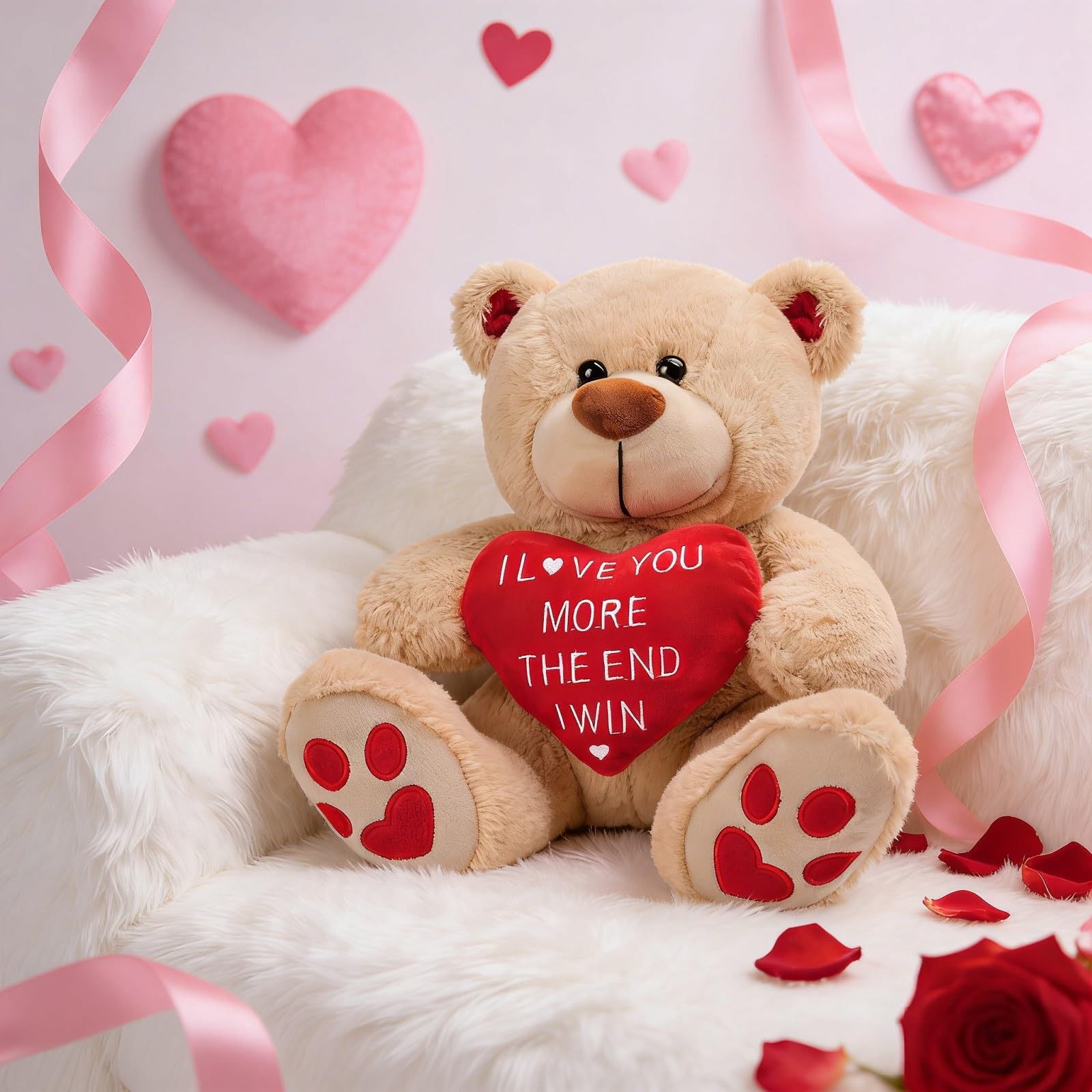 CaseTank premium polyester plush teddy, durable and soft for long hugs.
