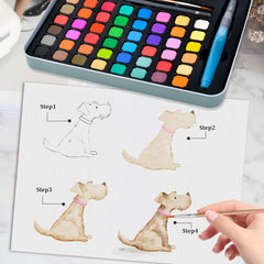 Casleevf holiday gift watercolors displayed as a festive stocking stuffer.