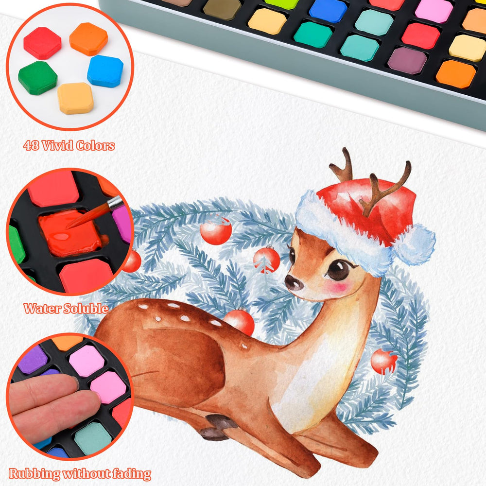 Casleevf kids painting activity kit shown with brush and paper.
