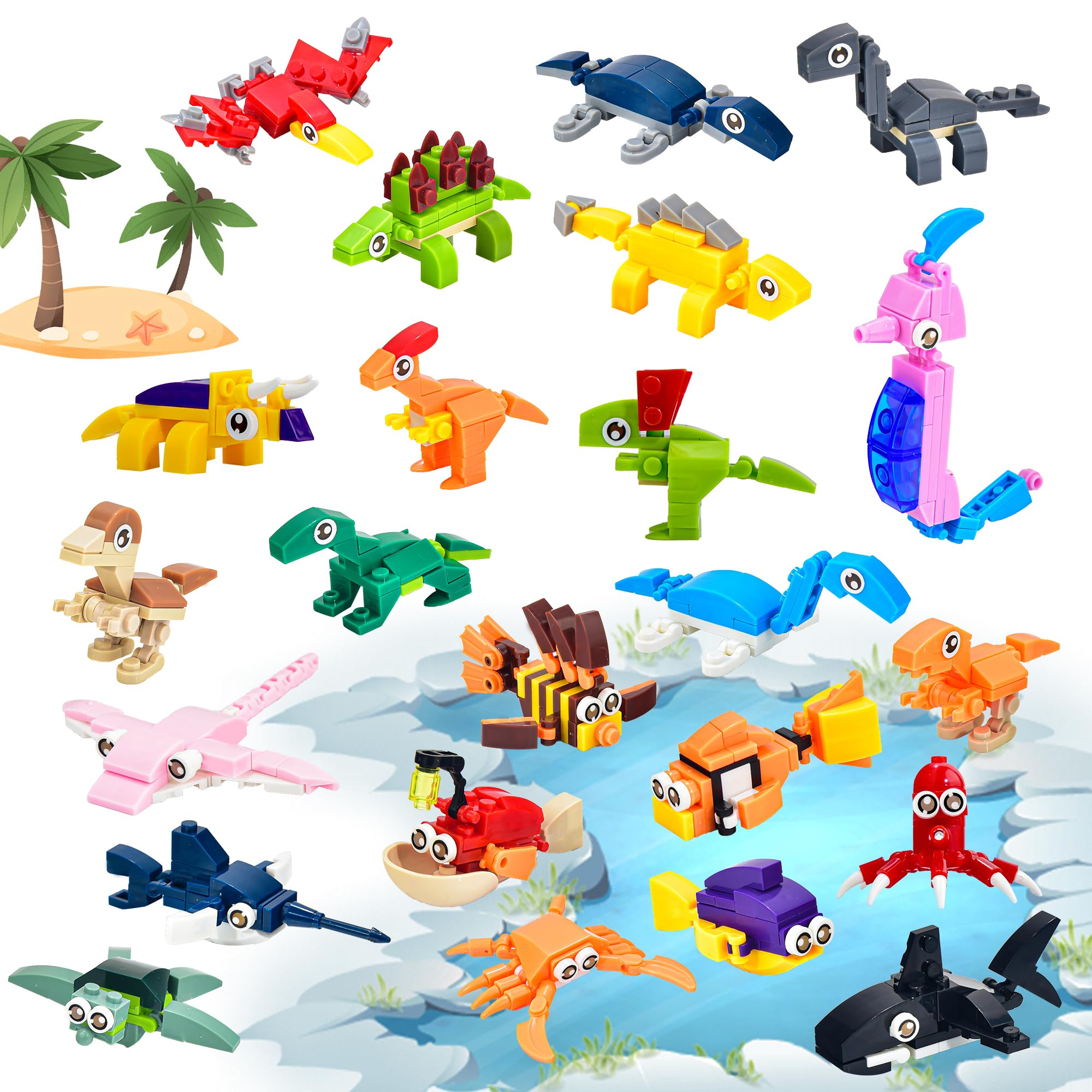 CASRRA dino miniblocks dinosaur-design-01 for imaginative play and fine motor practice