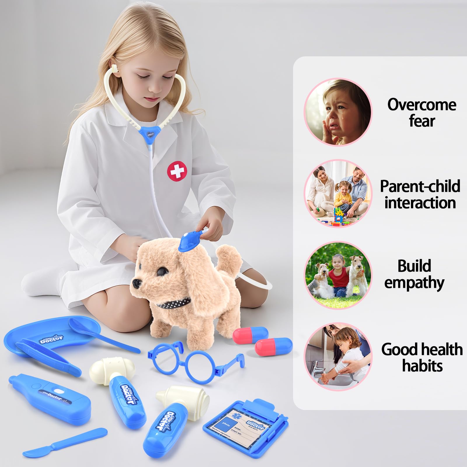 CASRRA imaginative-play doctor kit sparks creativity during dressing-up scenarios.