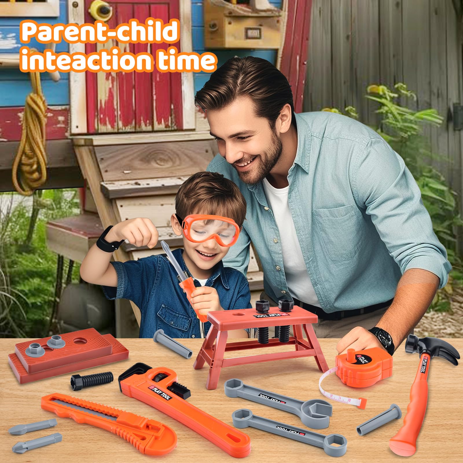 CASRRA Kids Tool Set hammer for precise tapping during pretend construction.