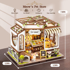 CASRRA miniature pet shop display ready on shelf.