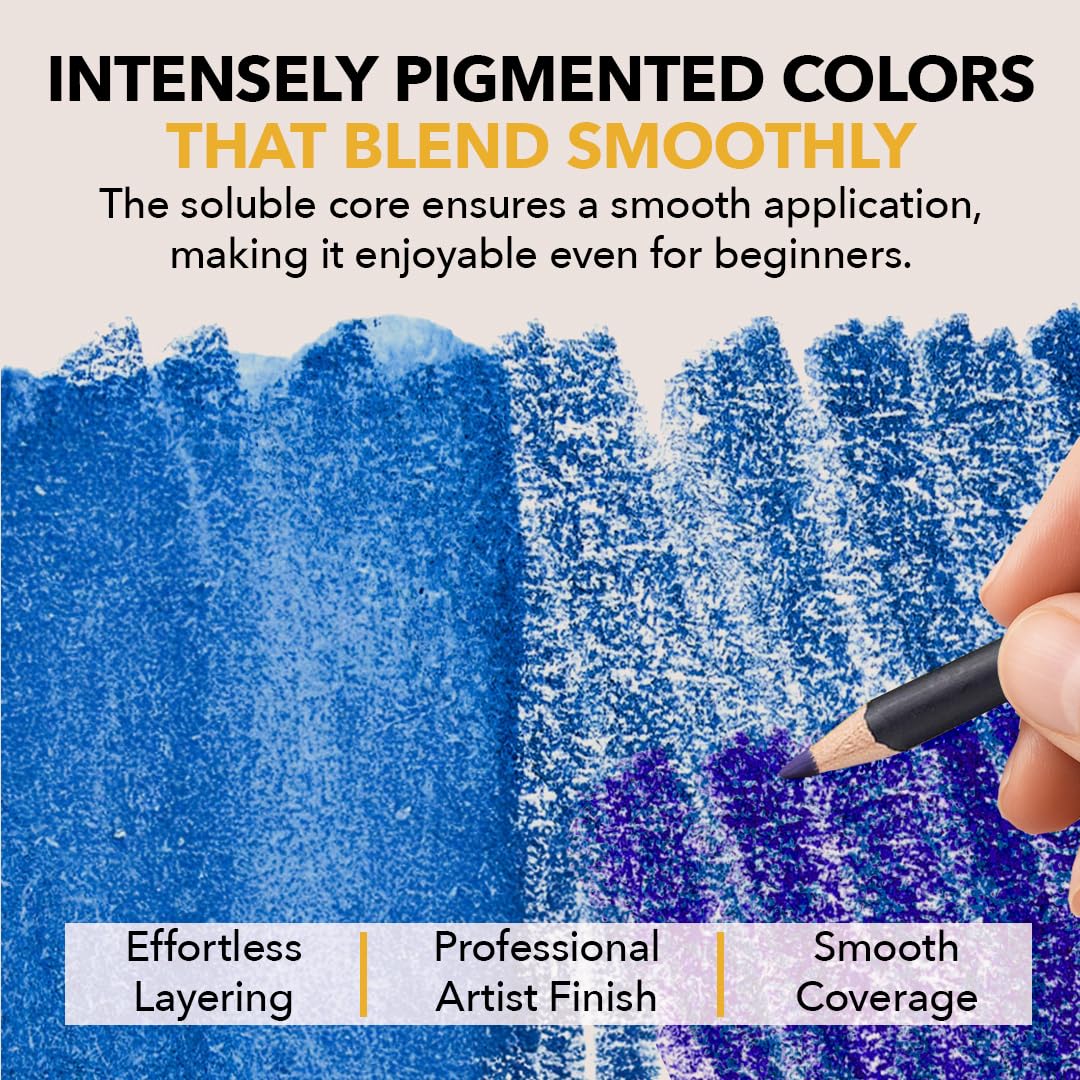 Castle Art Supplies wet-blend capability enables smooth transitions on watercolour paper.
