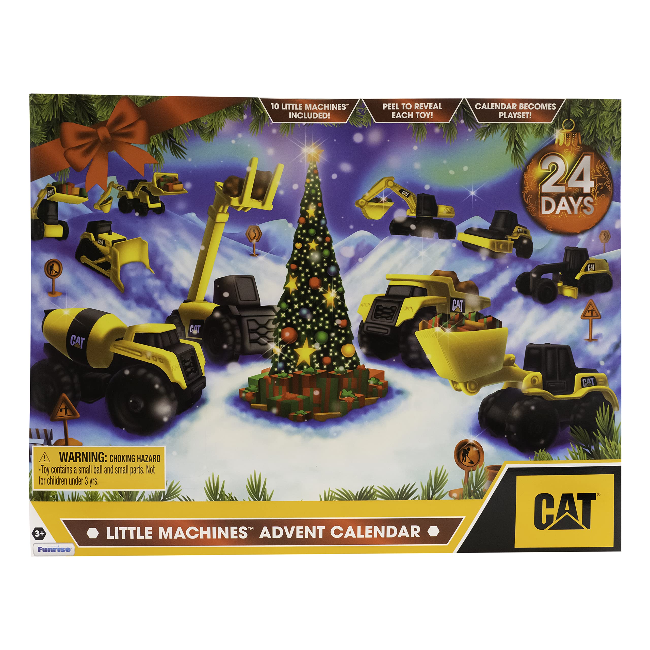 CAT toys with boulders signs barrel fence and cone for realistic builds