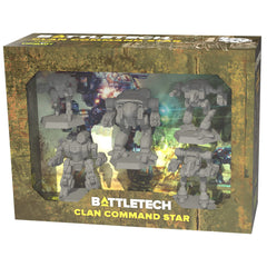Catalyst Battletech Clan Command Star Dire Wolf miniature ready for tabletop battles.