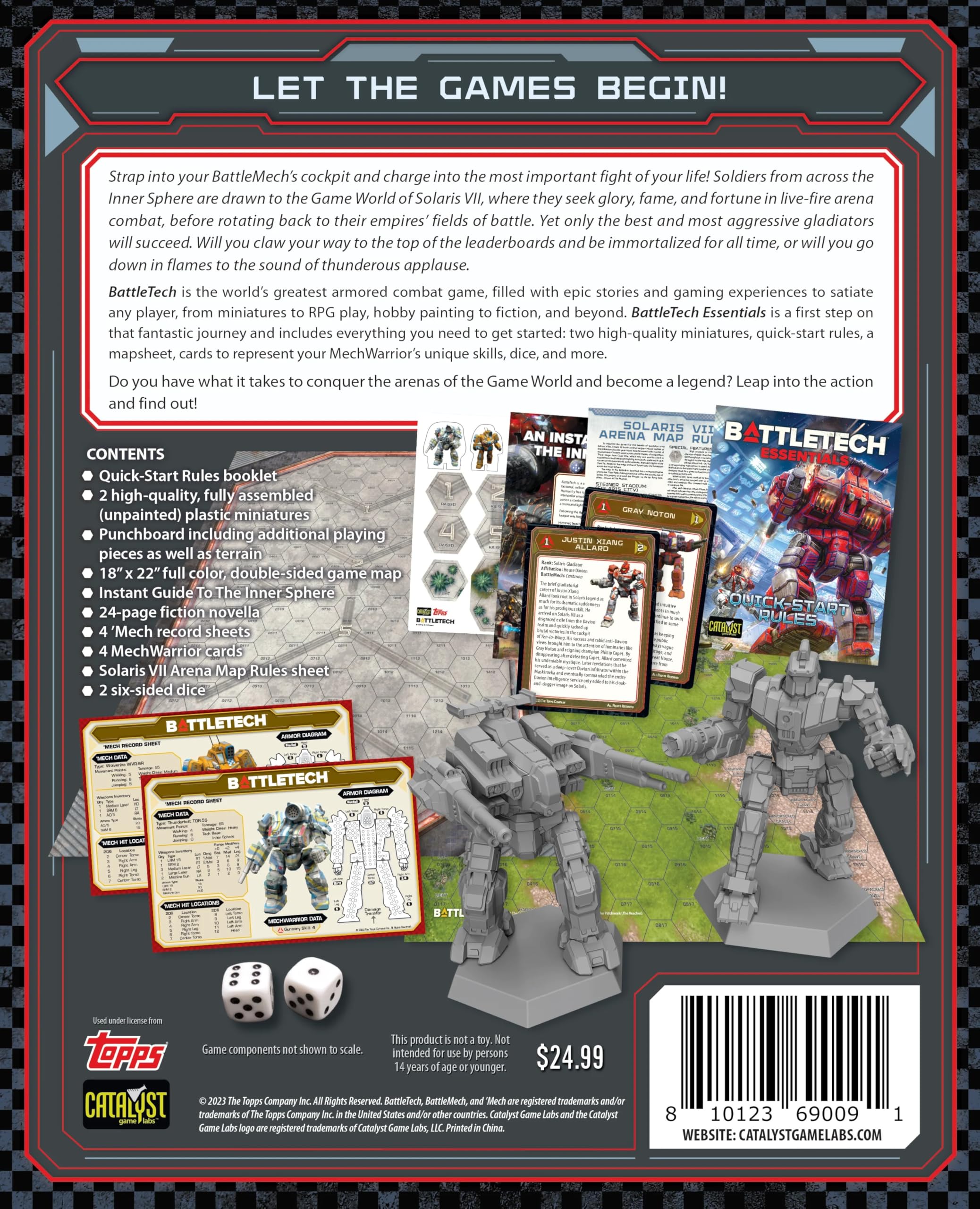 BattleTech Essentials dice and pilot cards enabling fast tactical decisions