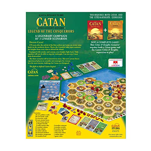 CATAN Legend of the Conquerors battle map shows strategic choices for three to four players