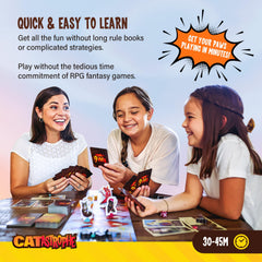 CATastrophe cards reveal chaotic events that spark laughter.
