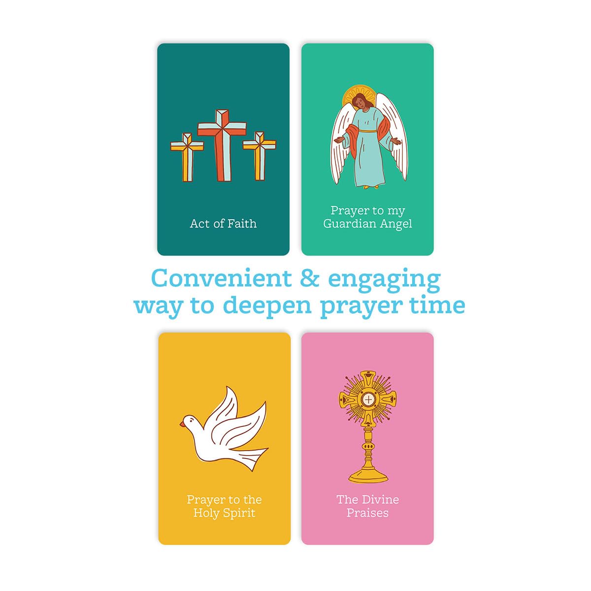 Catholic Family Crate vibrant illustrations engage children during prayers.