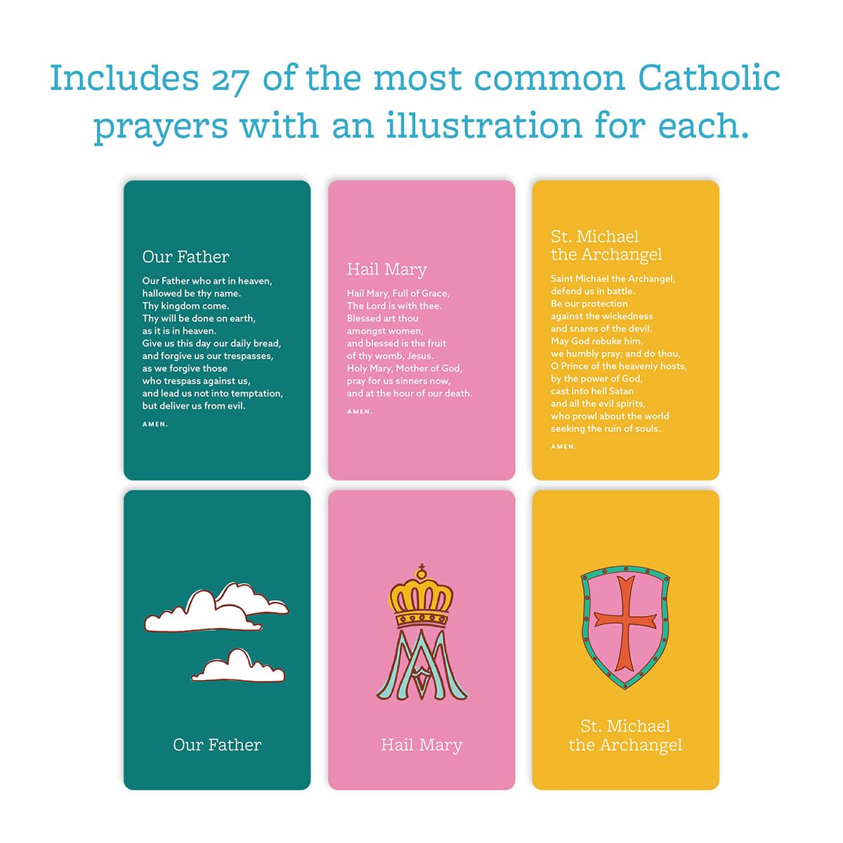 Catholic Family Crate rounded corners add safety for kids handling the cards.