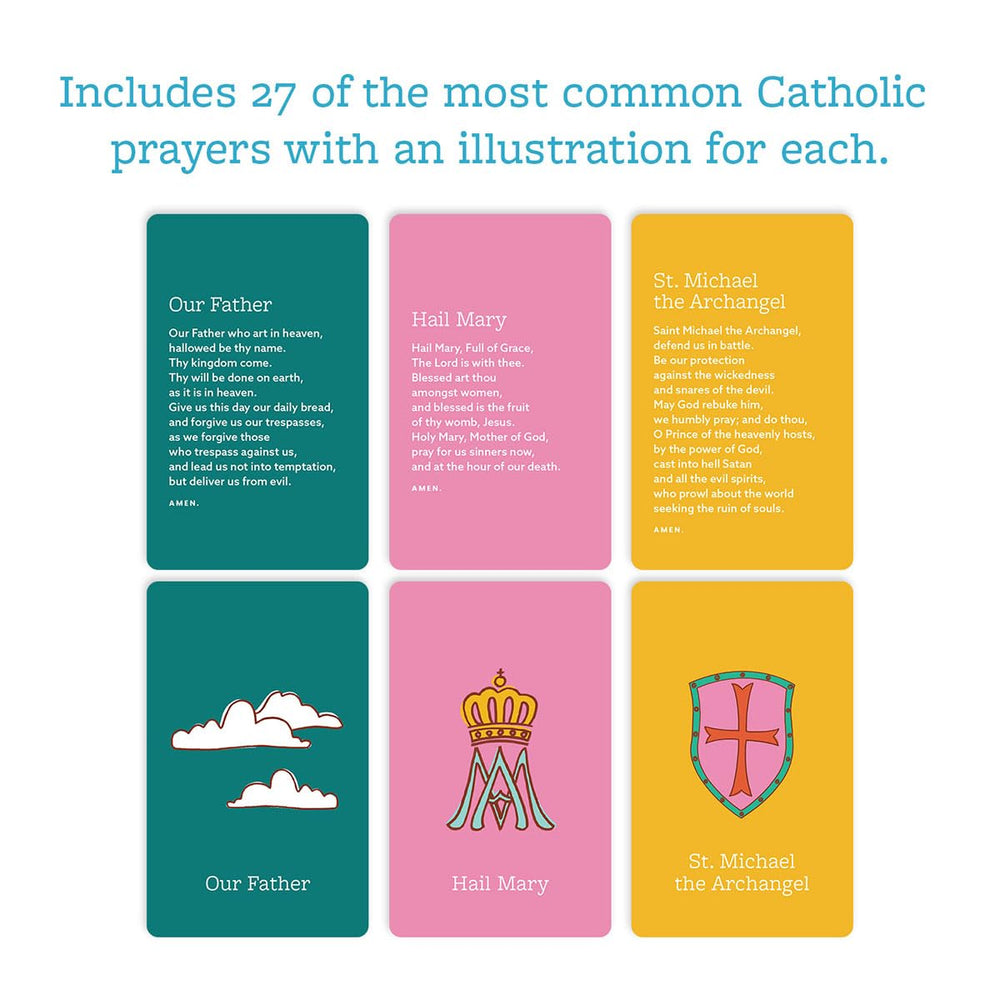 Catholic Family Crate rounded corners add safety for kids handling the cards.