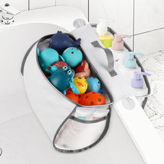Cathyeen saddle-shape bath toy organizer with wide opening for easy toy access.