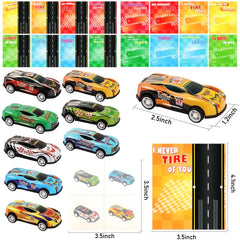 Catnee pull-back cars with eight patterns offer battery-free, tactile play for classroom prizes.