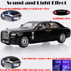 Catovie Rolls-Royce Phantom 1/24 LED headlights and taillights illuminate beautifully.